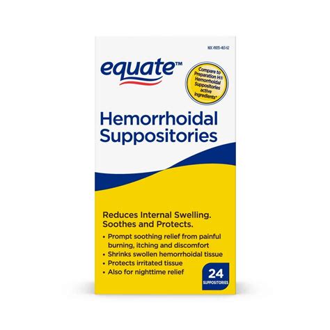 Equate Hemorrhoidal Suppositories Relief From Burning Itching And