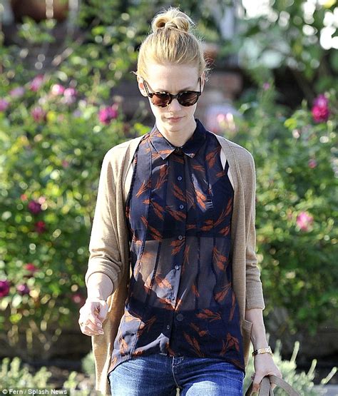 January Jones Reveals Her Trim Tummy And Underwear In Sheer Top For Lunch Outing Daily Mail