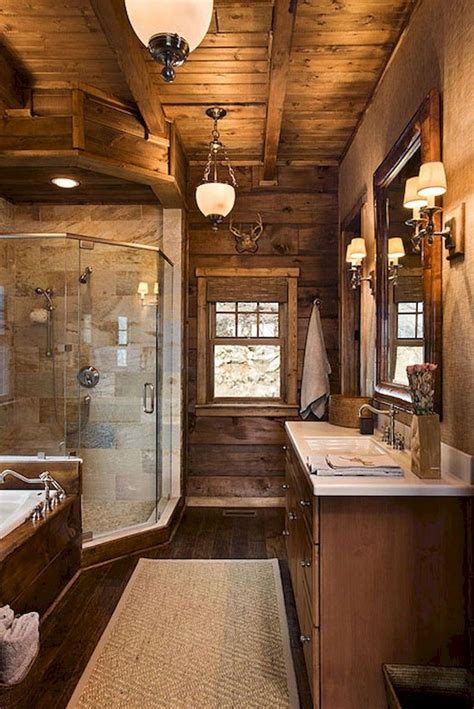 Overall, it's a cool look that's pretty doable for most log cabins. 30+ Rural Bathroom Remodel Ideas | Rustic bathrooms, Log ...