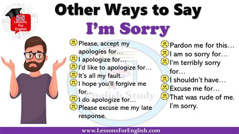 Other Ways To Say Im Sorry Lessons For English Other Ways To Say