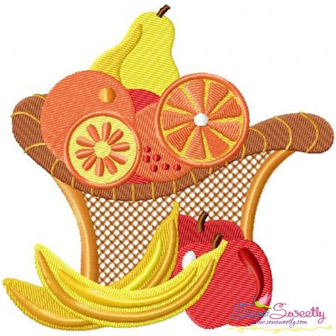 With the help of foldable steel rod construction, the. Colorful Fruit Basket-4 Machine Embroidery Design