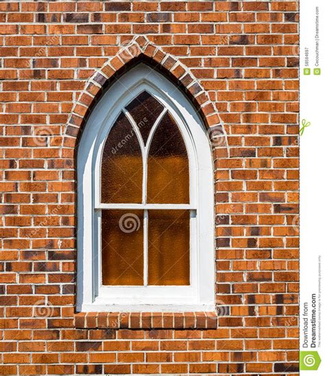 Small Gothic Window In Red Brick Wall Stock Image Image Of Detail