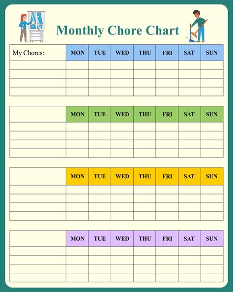 Monthly Chore Chart Template Pdf Template Images And Photos Finder