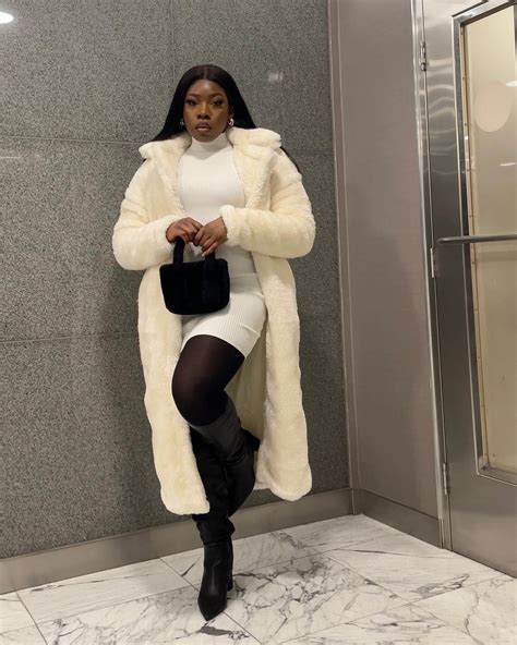 Funmi On Instagram Coat Szn ️ ️ Furs Ebony Sweater Dress High