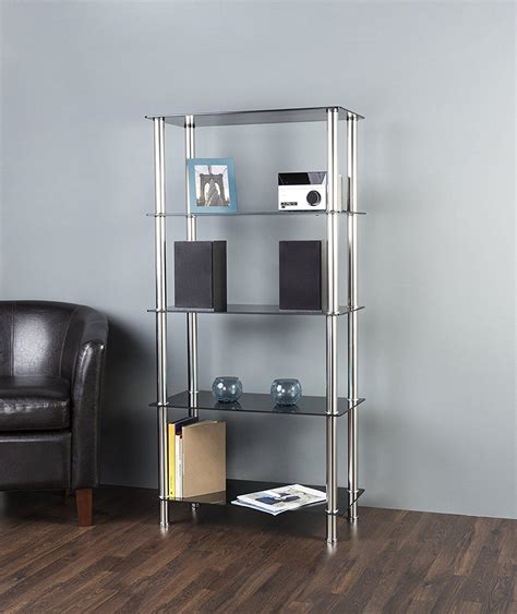 Avf S53 A Corner 3 Tier Shelving Unit In Black Glass And Chrome Home Audio And Theater