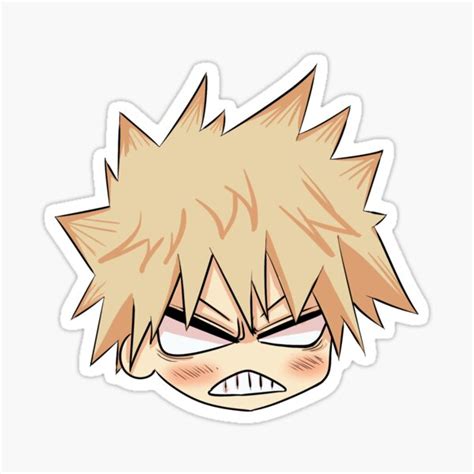 Bakugou Kaomoji 2 Sticker For Sale By Hikarishiroki Redbubble