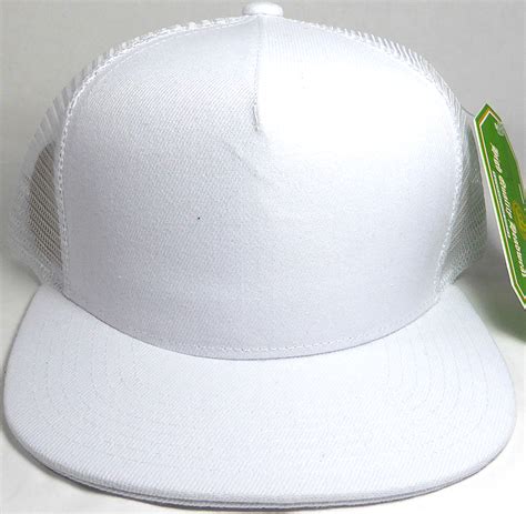Wholesale Mesh Trucker 5 Panel Snapback Blank Hats Solid White