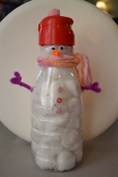 Snowman Made With Creamer Bottle Creamer Bottle Crafts