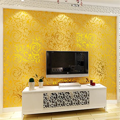 Inspirational Living Room Ideas Living Room Design Gold Wallpaper