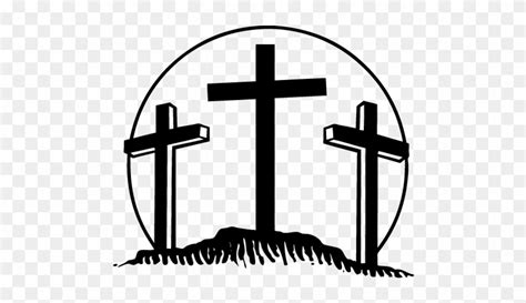 Three Crosses On A Hill Clipart