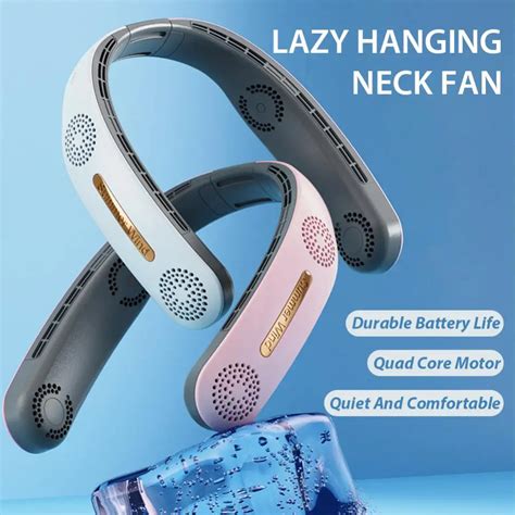 Portable Neck Fan Wireless Bladeless Fan Usb Rechargeable Mini Hanging