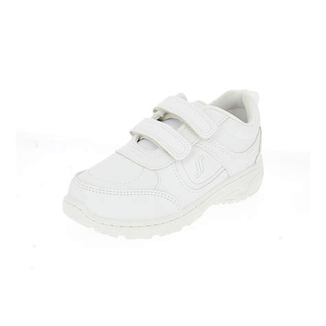 Dsi Supersport Girls School Shoes Double Velcro White Ages Of 15 16
