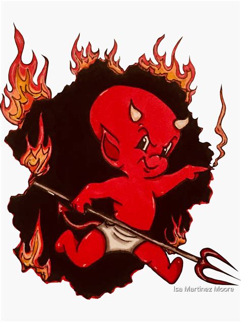 Lil Devil Hot Stuff Sticker For Sale By Boomchickapeas Redbubble