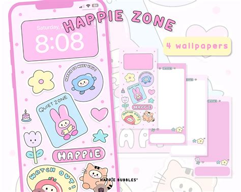 Happie Zone Ios Android Custom App Icons Cute Phone Theme Etsy Phone