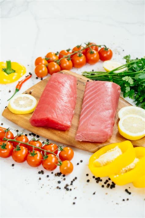 Raw Tuna Fish Fillet Meat Stock Image Image Of Fish 108685357