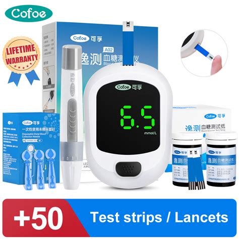 Cofoe Yice A02 Blood Sugar Monitor Full Set 50pcs Test Strips 50pcs