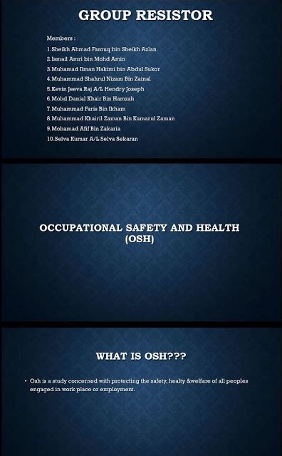 My Osh Course 1312017 Introduction To Occupational Safety And