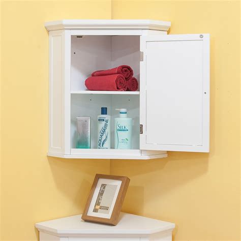 Bayfield White Shutter Door Corner Wall Cabinet By Teamson Home Bed