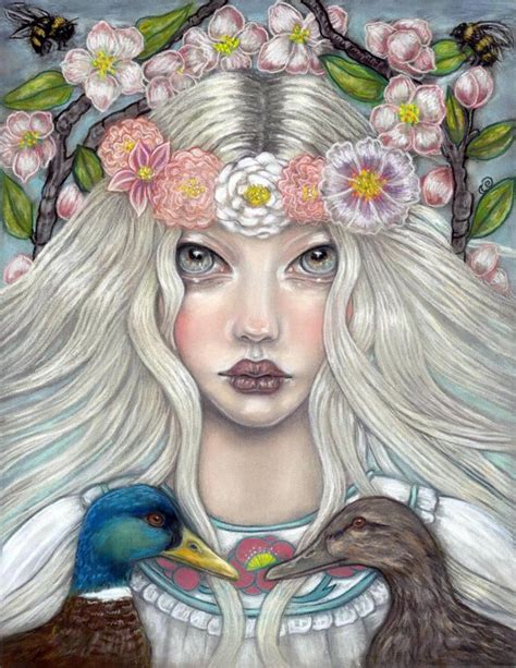 Beltane Original Soft Pastel Goddess Ducks Pagan Art Etsy