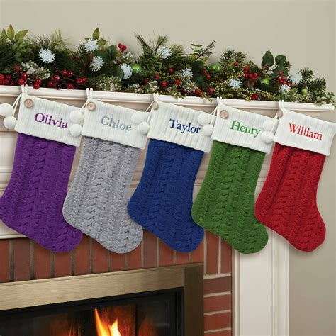 Personalized Cable Knit Christmas Stocking Available In 8 Colors