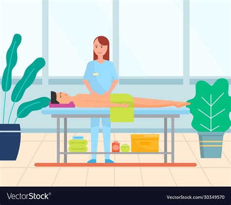 man gets abdominal belly stomach massage vector image