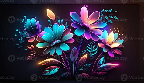 Neon Bloom A Colorful Floral Symphony Colorful Neon Flowers