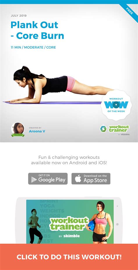 Plank Out Core Burn Speed Workout Plank Workout Workout