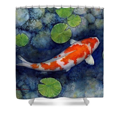 Koi Pond Shower Curtain By Hailey E Herrera Koi Painting Koi