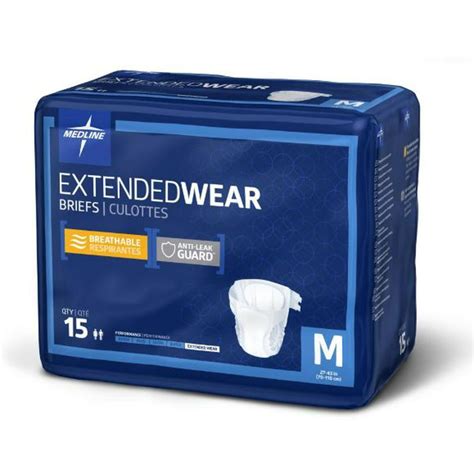 Medline Adult Medium Disposable Briefs With Tabs Diapers For Extended