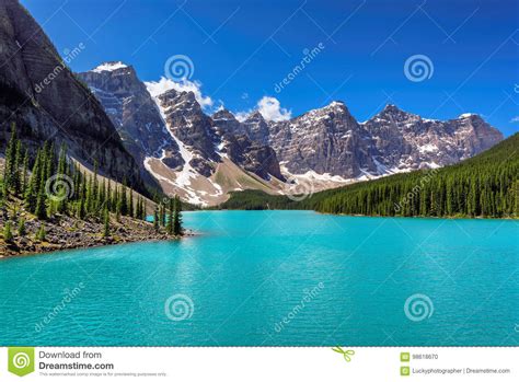 Beautiful Moraine Lake Stock Photo Image Of Canada Louise 98618670