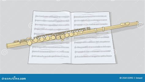 Gold Flute Stock Illustration Image Of Music Gold Musical 25412395