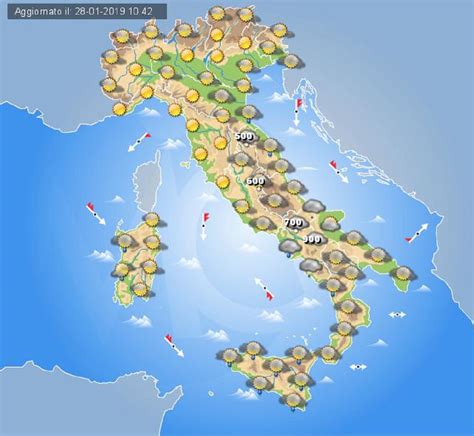 Al mattino cielo coperto, il pomeriggio cielo molto nuvoloso, la sera cielo coperto, la notte cielo molto nuvoloso. Meteo Domani 29 Gennaio 2019: tempo perturbato sull'Italia ...