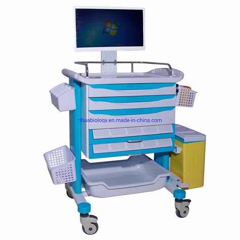 Hospital Abs Medical Emergency Trolley Medical Carts With Wheels