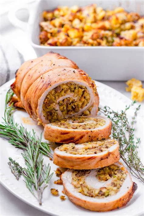 Turkey Roulade With Sausage Stuffing Recipe Turkey Roulade Roulade
