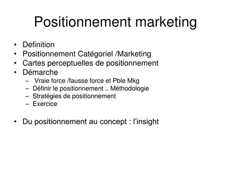 Ppt Positionnement Marketing Powerpoint Presentation Free Download