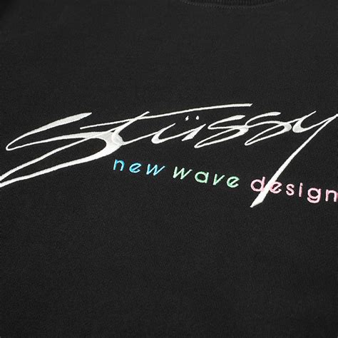 Stussy New Wave Designs Applique Crew Black End