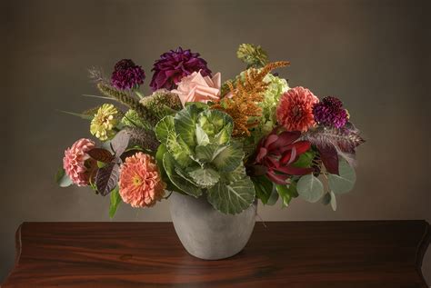 CAYDEN Lush Fresh Flower Arrangement in Autumn Colors - Robin Wood Flowers