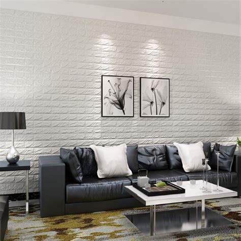 White Brick Wallpaper Living Room