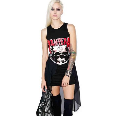 punk rock sleeveless tatoo print rockand rolling metallic hip hop music dress black gothic dresses