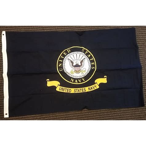 United States Navy Double Sided Cotton Embroidered 3x5 Foot Flag Banner