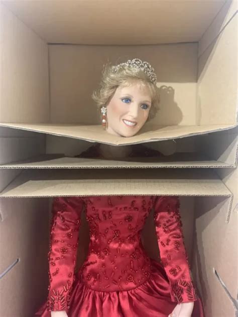 Ashton Drake Galleries Princess Diana Porcelain Doll In Red Satin