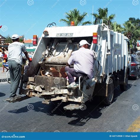 Garbage Men Behind The Garbage Truck Editorial Stock Photo Image