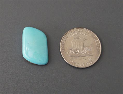 Natural Turquoise Light Blue Chevron Cabochon From The Southwest