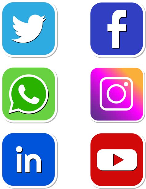 Conjunto De Iconos De Redes Sociales Png Dibujos Clipart Social