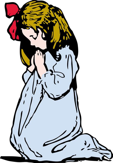 Young Girl Praying Vector Clipart Image Free Stock Photo Public