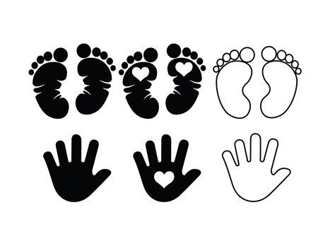 Baby Footprint Svg Baby Hands Svg Baby Feet Svg Cut Files For Cricut