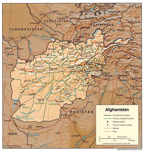 Map of afghanistan, satellite view. Detailed relief and administrative map of Afghanistan ...