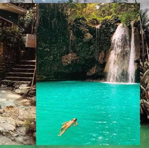 Cebu Kawasan Waterfalls Falls Cascading Into A Clear Turquoise