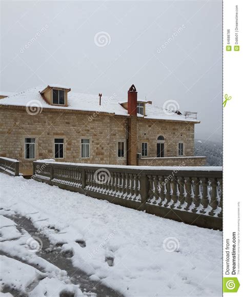 Snow Covered Church Stock Photo Image Of Rails Yard