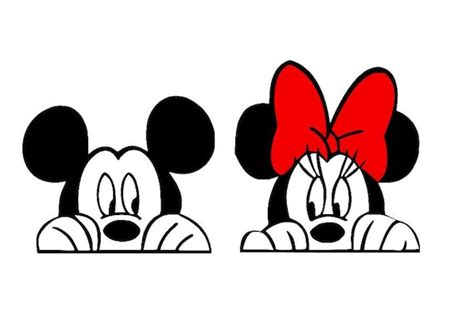 Minnie Mouse Peeking Svg Minnie Mouse Face Svg Disney Svg Etsy